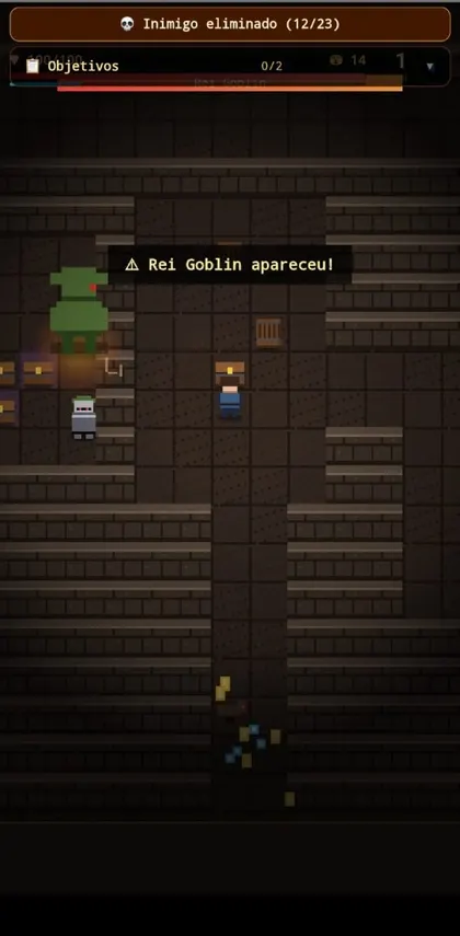 O chefe Rei Goblin aparece na cripta