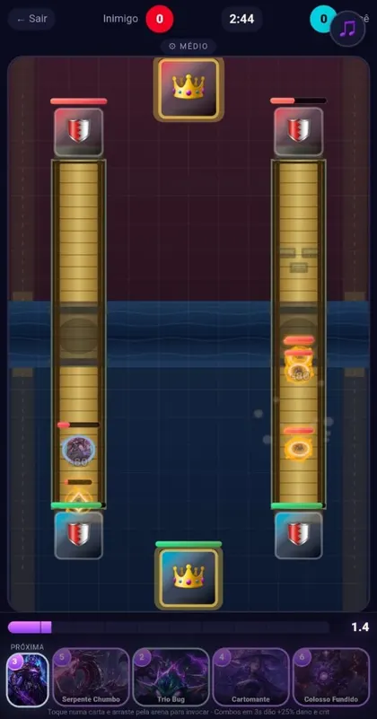 Batalha em tempo real na arena